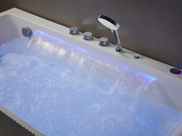 Opbouw design massagebad - waterval - mat wit of glans wit keuze - afbeelding 5 van  9