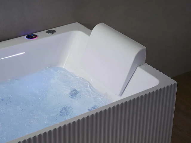 Opbouw design massagebad - waterval - mat wit of glans wit keuze - afbeelding 6 van  9
