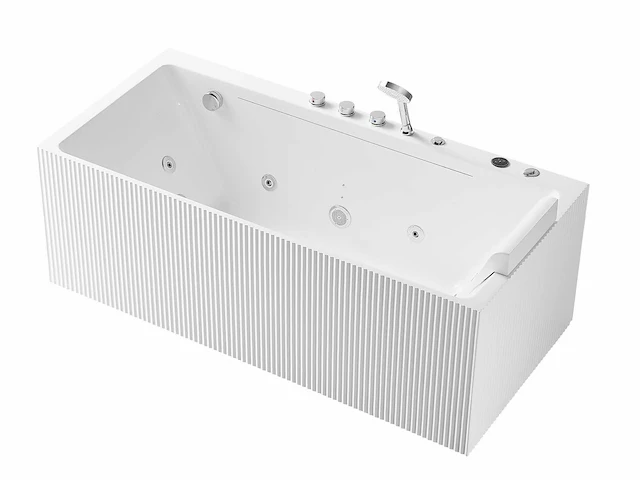 Opbouw design massagebad - waterval - mat wit of glans wit keuze - afbeelding 7 van  9