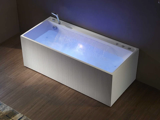 Opbouw design massagebad - waterval - mat wit of glans wit keuze - afbeelding 1 van  9