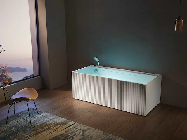 Opbouw design massagebad - waterval - mat wit of glans wit keuze - afbeelding 3 van  9