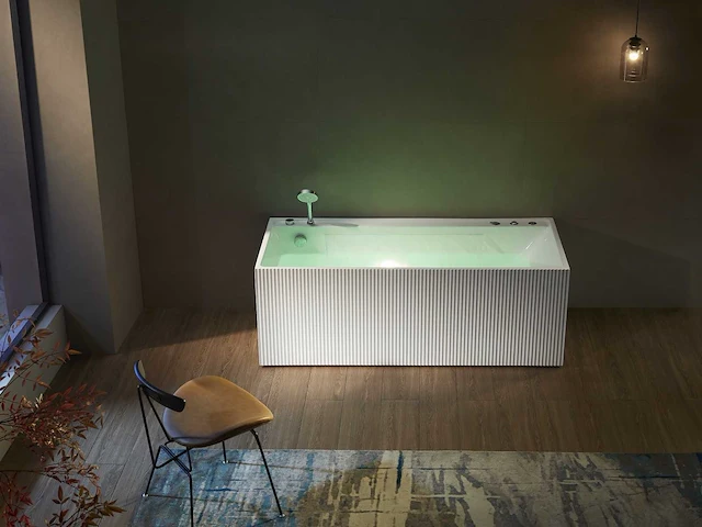 Opbouw design massagebad - waterval - mat wit of glans wit keuze - afbeelding 4 van  9