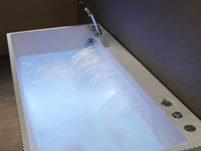 Opbouw design massagebad - waterval - mat wit of glans wit keuze - afbeelding 5 van  9