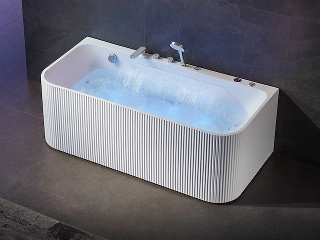 Opbouw design massagebad - waterval - mat wit - afbeelding 1 van  8