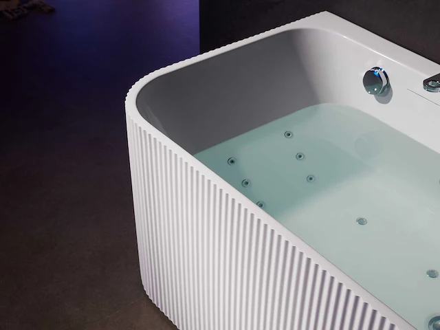 Opbouw design massagebad - waterval - mat wit - afbeelding 4 van  8