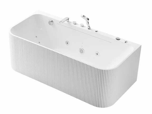Opbouw design massagebad - waterval - mat wit - afbeelding 7 van  8