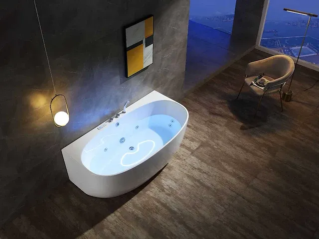Opbouw massagebad glans wit - afbeelding 1 van  8