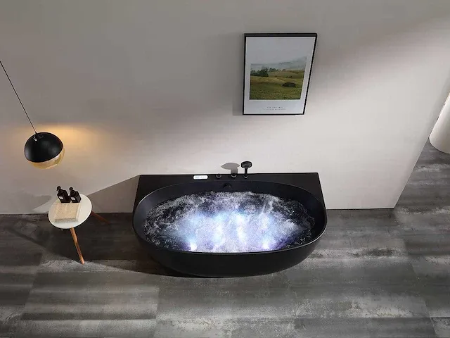 Opbouw massagebad (mat zwart of glans zwart) - afbeelding 2 van  13