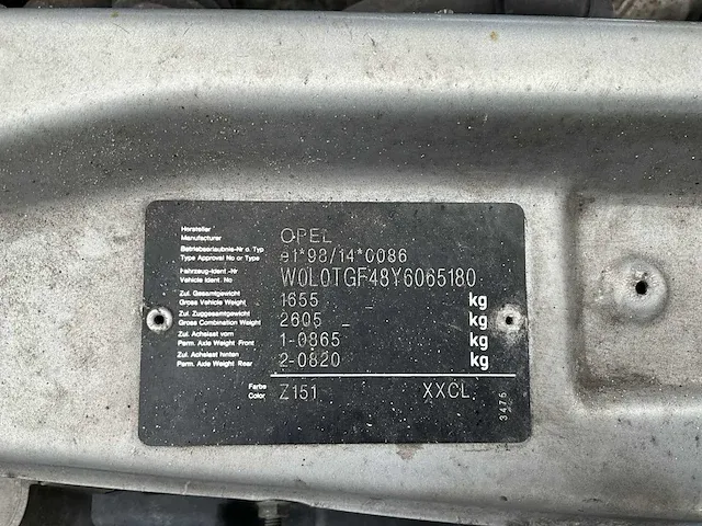 Opel - astra - 1.6 pearl - personenauto - 2000 - afbeelding 32 van  38