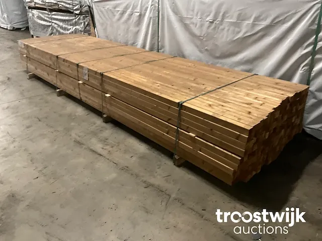 Open gevelbekleding, thermisch grenen, 360x4.2x4.2cm - afbeelding 3 van  4