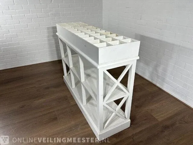 Open kast met vakken – wit – hout - afbeelding 2 van  7