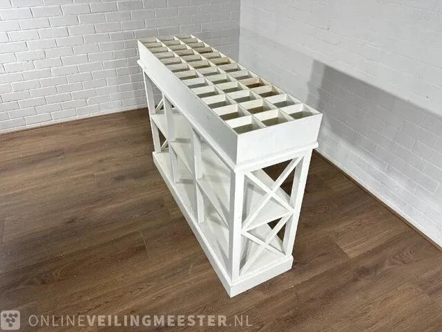 Open kast met vakken – wit – hout - afbeelding 3 van  7