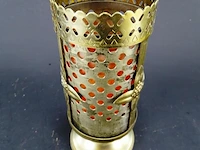 Opengewerkte brons/koperen vaas - afbeelding 3 van  5