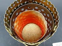 Opengewerkte brons/koperen vaas - afbeelding 4 van  5