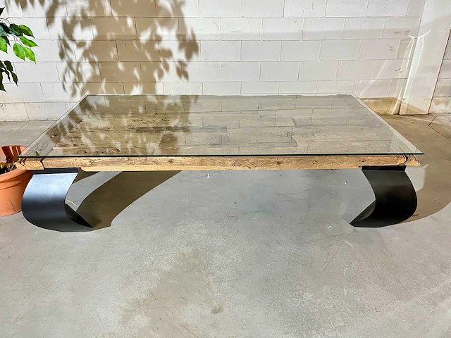 Opiumtafel met glasplaat - afbeelding 1 van  15