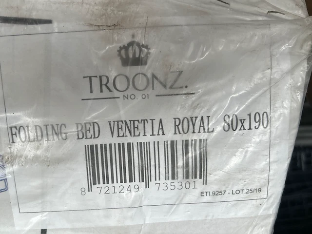 Opklapbed/vouwbed met matras 80x190 troonz, venetia royal - afbeelding 5 van  5
