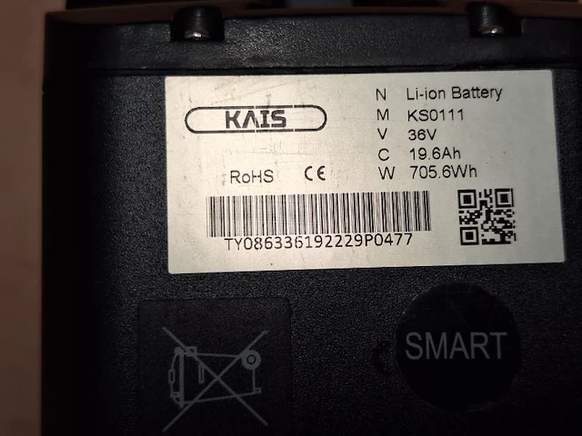 Oplaadbare li-ion batterij/accu t.b.v. elektrische fiets model tm70 - afbeelding 3 van  4