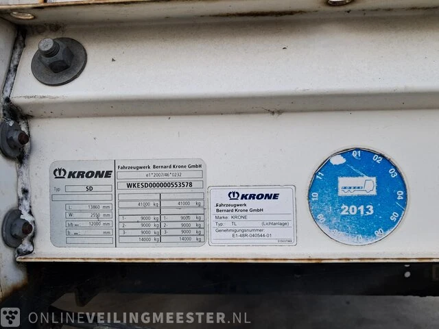 Oplegger krone, schuifzeil met laadklep, wit, bouwjaar 2012 | ol-98-tl - afbeelding 4 van  13