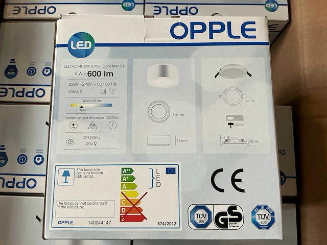Opple 140044147 led doris 8w (80x) - afbeelding 3 van  4