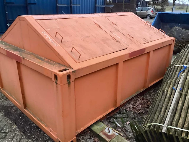 Opslagcontainer gesloten met bovenkleppen en twistlock - afbeelding 4 van  5