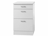 Optifit klassik 60 onderkast met 3 laden 84,5(h) x 50(b) x 60(d) cm met werkblad wit - afbeelding 1 van  5