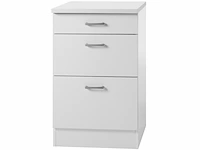 Optifit klassik 60 onderkast met 3 laden 84,5(h) x 50(b) x 60(d) cm met werkblad wit - afbeelding 2 van  5