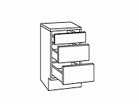 Optifit klassik 60 onderkast met 3 laden 84,5(h) x 50(b) x 60(d) cm met werkblad wit - afbeelding 3 van  5