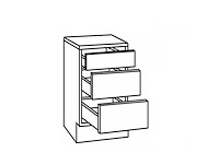 Optifit klassik 60 onderkast met 3 laden 845(h) x 50(b) x 60(d) cm met werkblad - afbeelding 2 van  5
