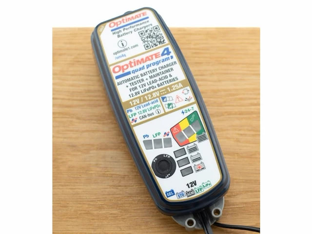 Optimate 4 quad program acculader voor de hightech 12v / 12,8v - afbeelding 1 van  1