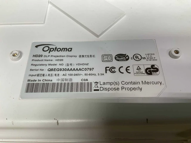 Optoma hd20 projector - afbeelding 7 van  7