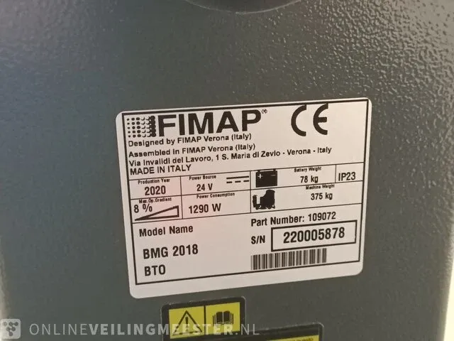 Opzit schrob/zuigmachine fimap , bmg pro 2018 bto , bouwjaar 2020 - slechts 88 draaiuren - afbeelding 5 van  13