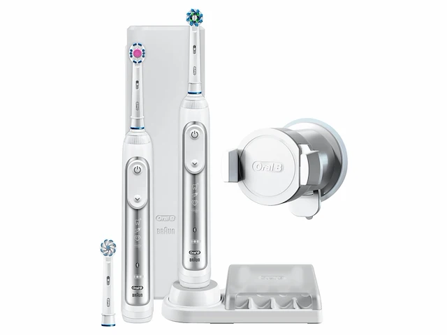 Oral b genius 8900 elektrische tandenborstel duoverpakking wit - afbeelding 1 van  4