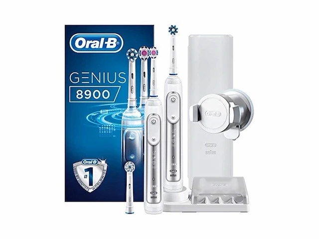 Oral b genius 8900 elektrische tandenborstel duoverpakking wit - afbeelding 2 van  4