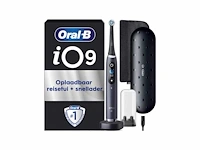 Oral-b io 9 elektrische tandenborstel - zwart - bluetooth verbonden, 1 opzetborstel, 1 oplader reisetui, 1 magnetisch etui - afbeelding 1 van  2