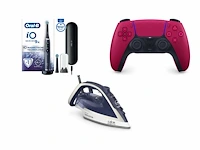 Oral-b io 9n elektrische tandenborstel - zwart + sony ps5 dualsense draadloze controller - cosmic red + calor ultragliss plus fv6812c0 - stoomstrijkijzer - afbeelding 1 van  2