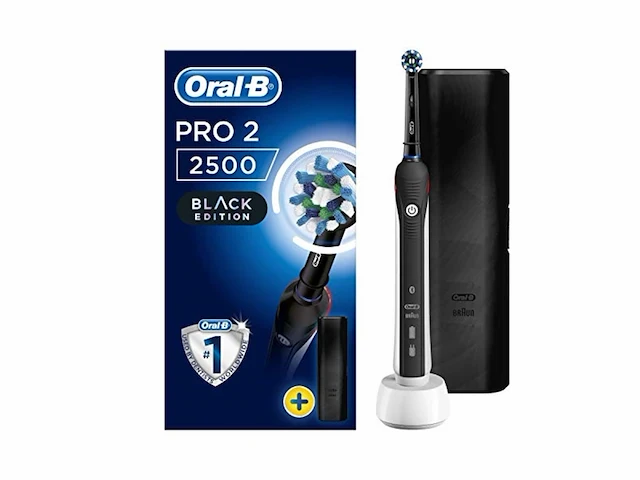 Oral b pro 2 2500n elektrische tandenborstel zwart/wit - afbeelding 1 van  2