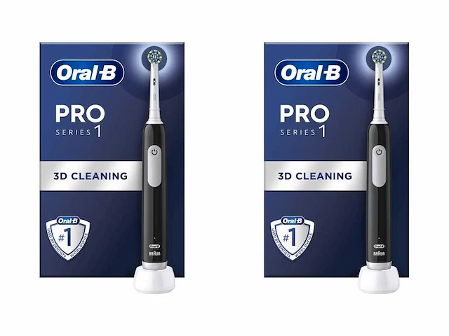 Oral-b pro series 1 - zwarte - elektrische tandenborstel - ontworpen door braun - afbeelding 1 van  2