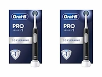 Oral-b pro series 1 - zwarte - elektrische tandenborstel - ontworpen door braun - afbeelding 1 van  2