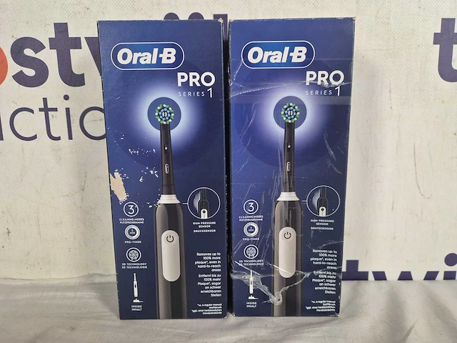Oral-b pro series 1 - zwarte - elektrische tandenborstel - ontworpen door braun - afbeelding 2 van  2