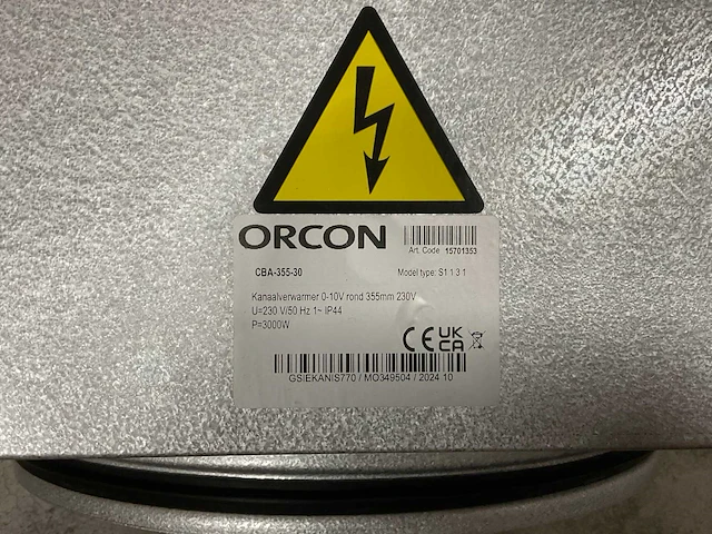 Orcon cba-355-30 kanaalverwarmer - afbeelding 2 van  2