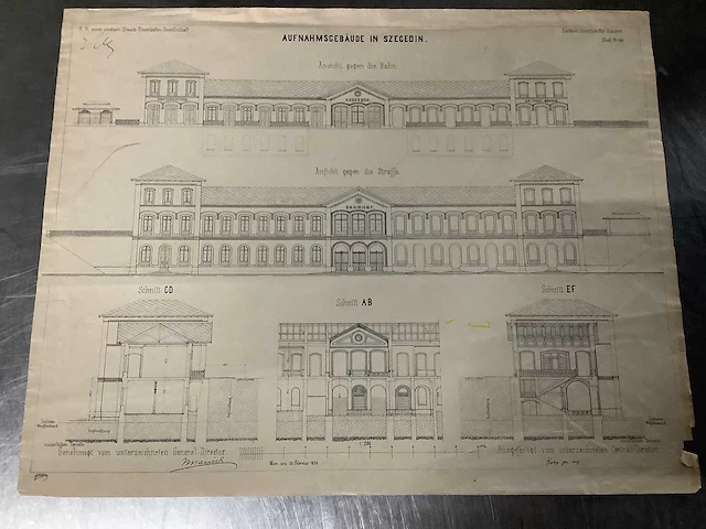 Orginele technische tekeningen thijssbrüke szegedin uit 1858 - afbeelding 6 van  51