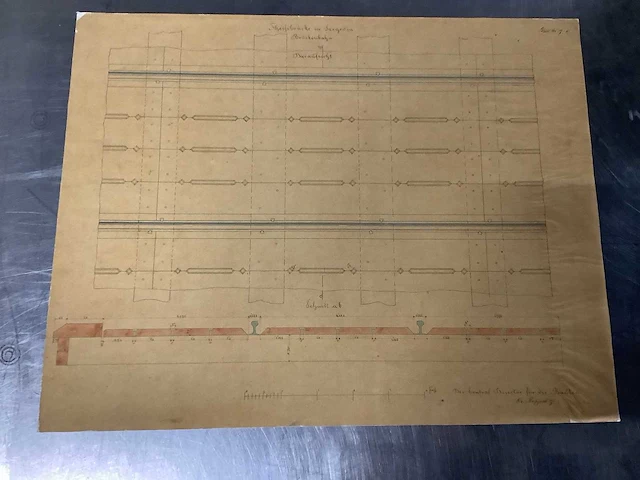 Orginele technische tekeningen thijssbrüke szegedin uit 1858 - afbeelding 8 van  51