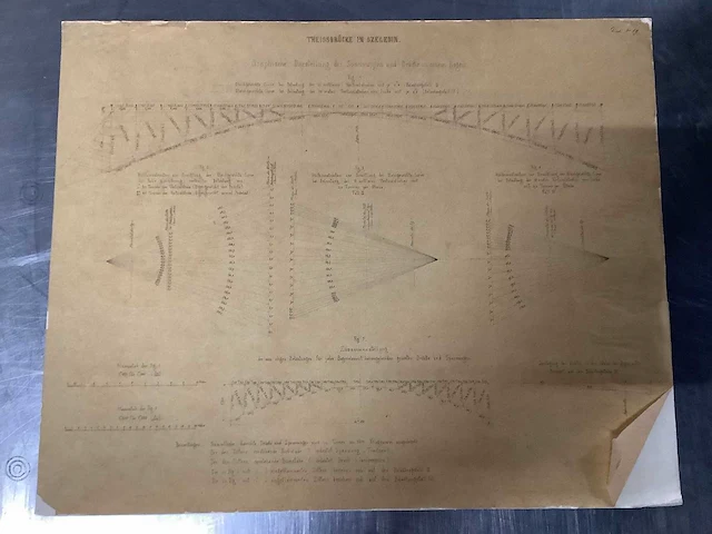 Orginele technische tekeningen thijssbrüke szegedin uit 1858 - afbeelding 9 van  51