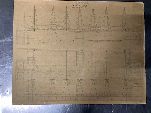 Orginele technische tekeningen thijssbrüke szegedin uit 1858 - afbeelding 11 van  51