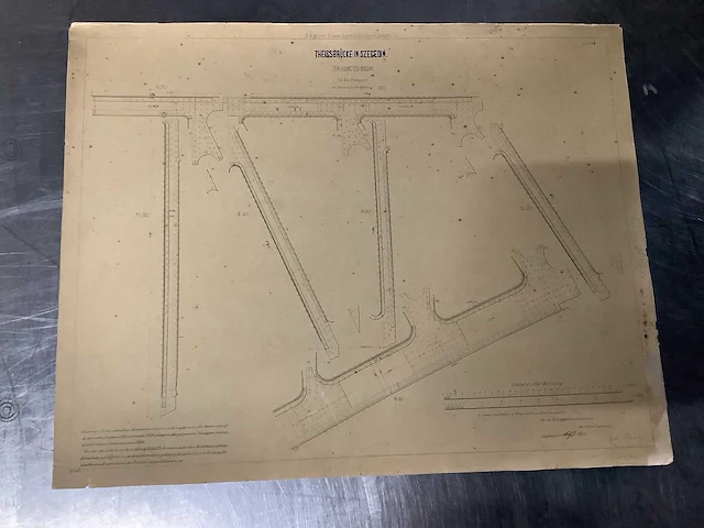 Orginele technische tekeningen thijssbrüke szegedin uit 1858 - afbeelding 14 van  51