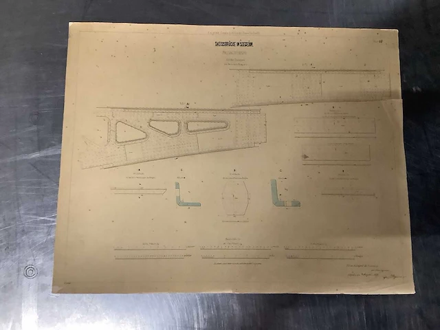 Orginele technische tekeningen thijssbrüke szegedin uit 1858 - afbeelding 15 van  51