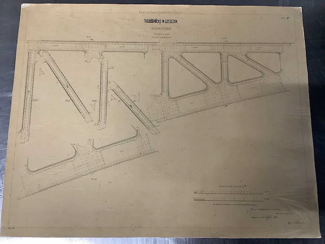 Orginele technische tekeningen thijssbrüke szegedin uit 1858 - afbeelding 19 van  51