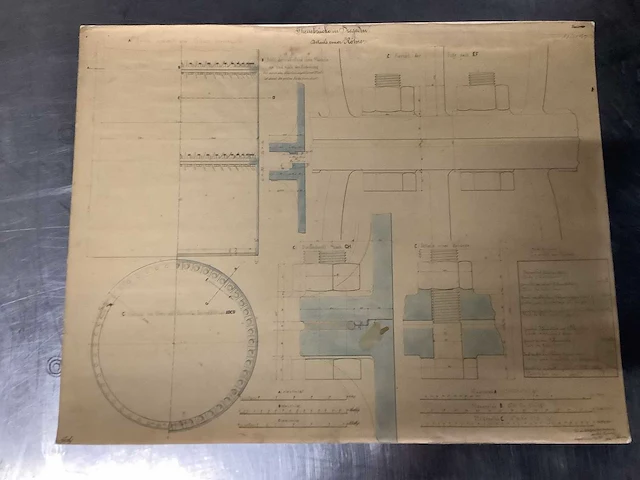 Orginele technische tekeningen thijssbrüke szegedin uit 1858 - afbeelding 27 van  51