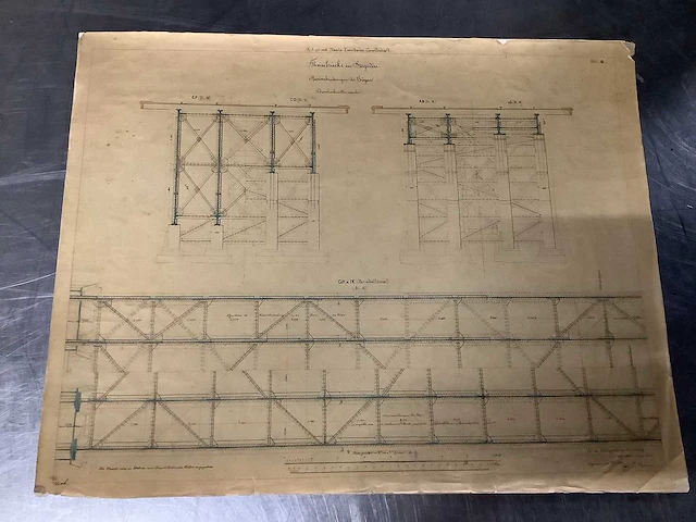 Orginele technische tekeningen thijssbrüke szegedin uit 1858 - afbeelding 28 van  51