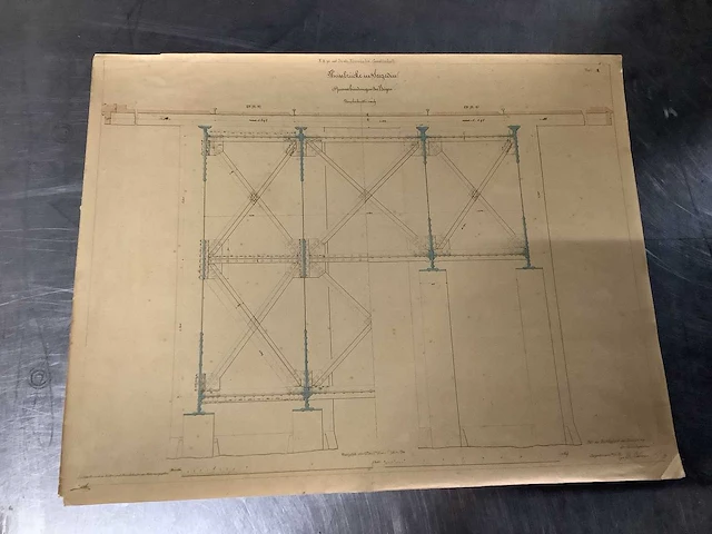 Orginele technische tekeningen thijssbrüke szegedin uit 1858 - afbeelding 29 van  51